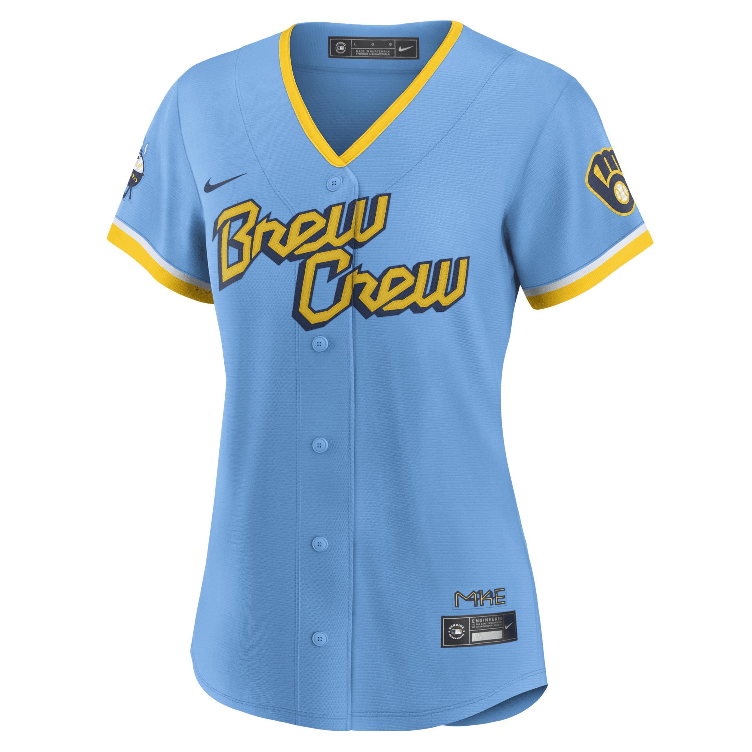 Nike Womens MLB Milwaukee Brewers City Connect (Christian Yelich) Replica Baseball Jersey Product Image