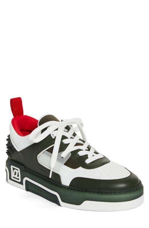 CHRISTIAN LOUBOUTIN Men's Astroloubi Bicolor Leather Low-top Sneakers In White/gray Product Image