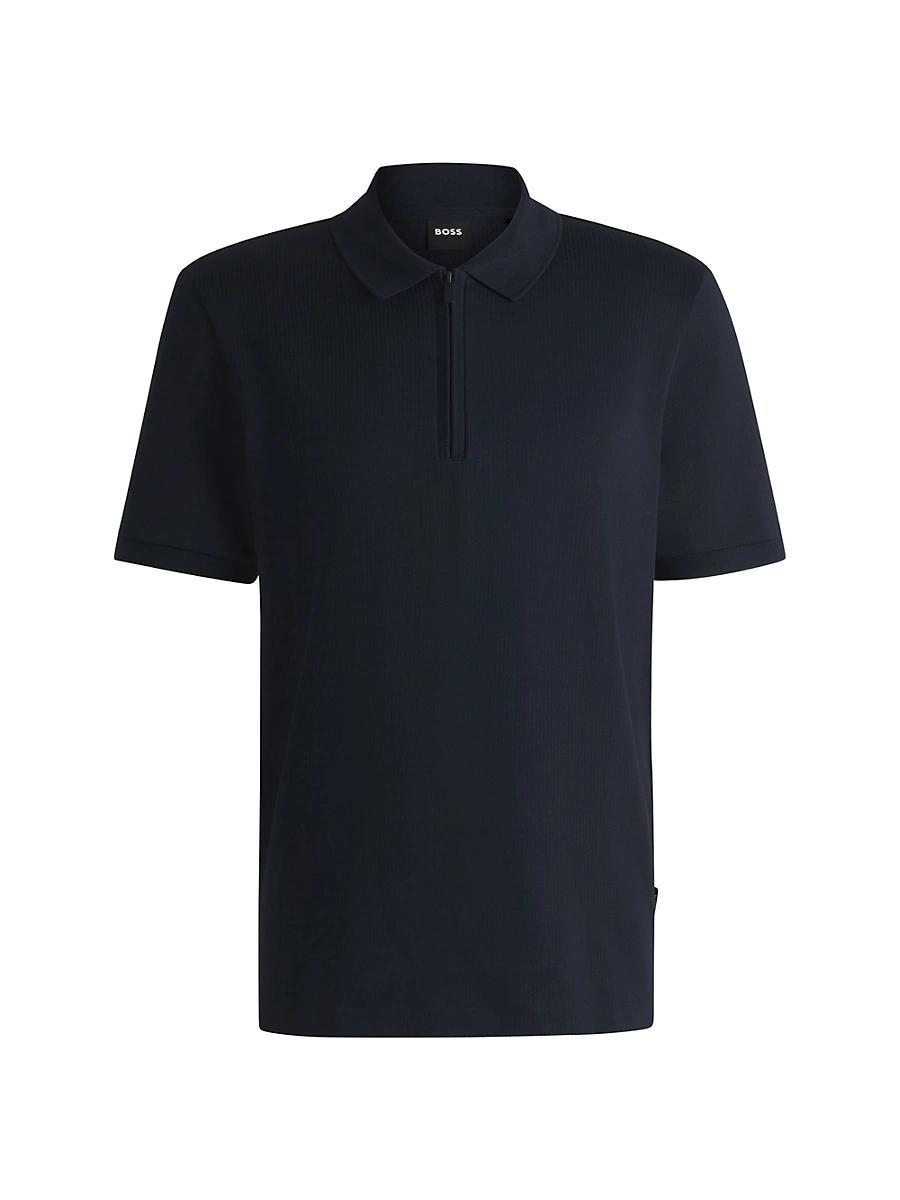 Mens Polo Shirt with Seersucker Structure Product Image