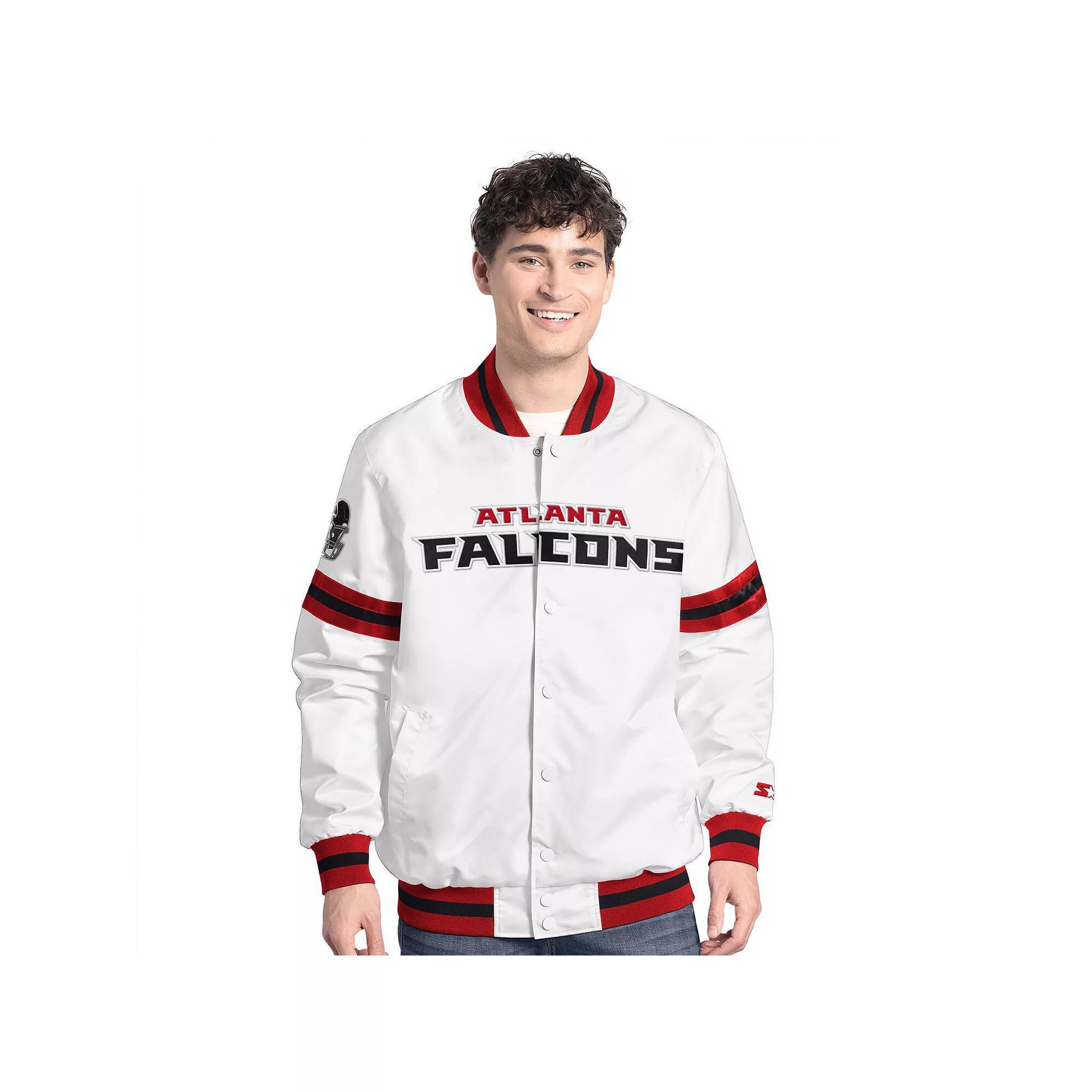 Men's Starter  White Atlanta Falcons Scout Full-Snap Varsity Jacket, Size: Medium Product Image