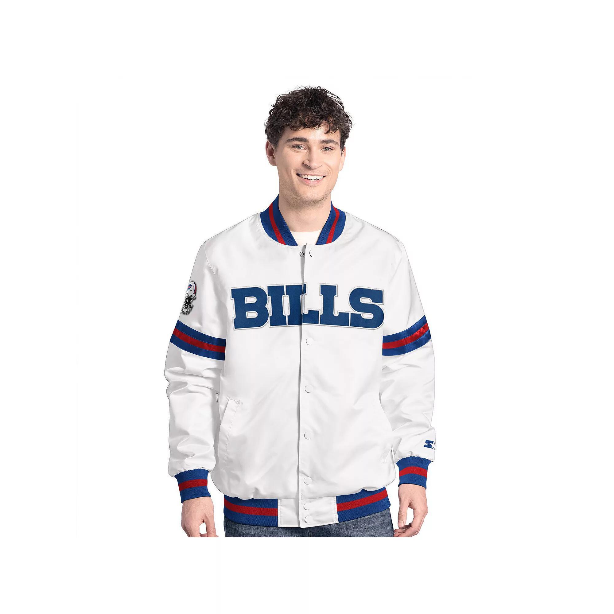 Men's Starter White Buffalo Bills Scout Full-Snap Varsity Jacket,  Product Image