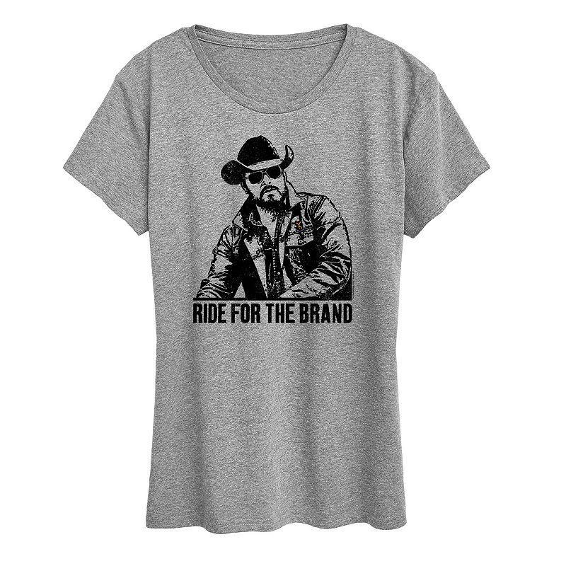 Women's Yellowstone Ride For The Brand Graphic Tee, Size: XXL, Grey Gray Product Image