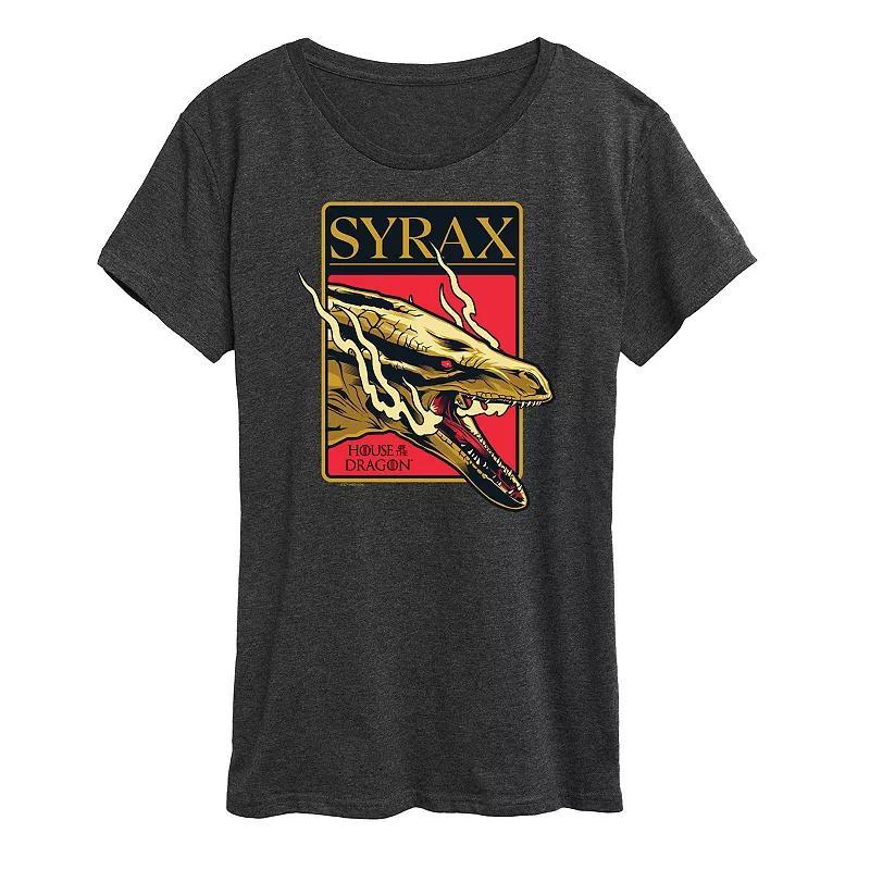 Women's House of the Dragon Syrax Badge Graphic Tee, Size: Small, Blue Product Image