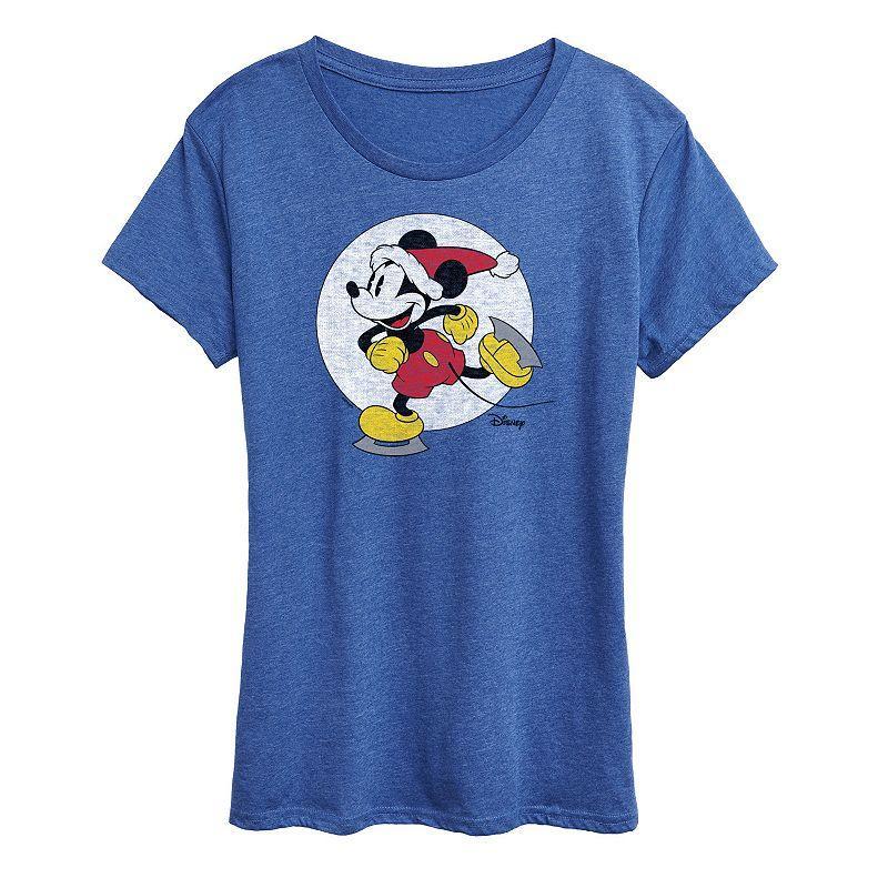 Disney's Mickey Mouse Women's Mickey On Ice Skates Graphic Tee, Girl's,  Product Image