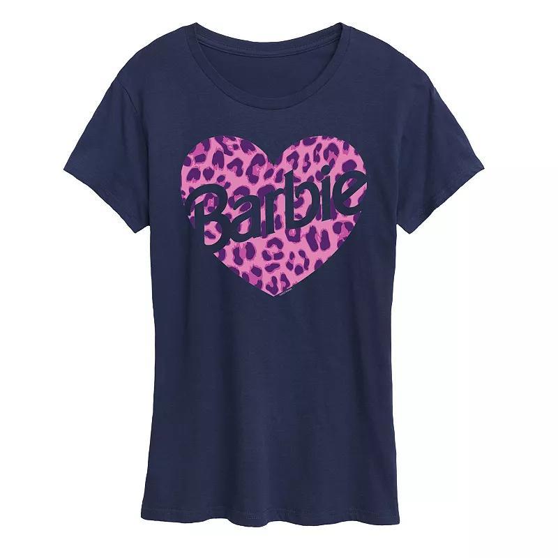 Women's Barbie® Leopard Heart Logo Graphic Tee, Girl's, Size: Small, White Product Image