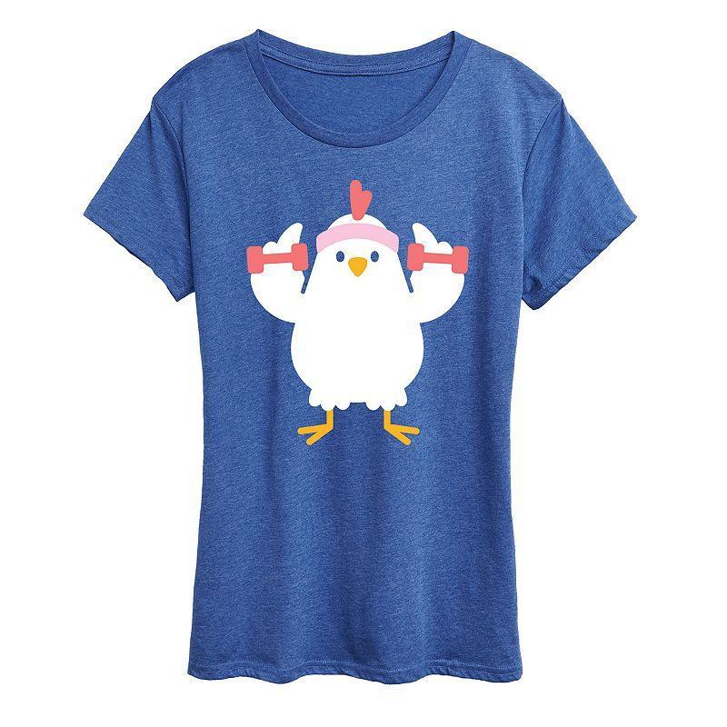 Womens Workout Chicken Graphic Tee Heather Grey Product Image