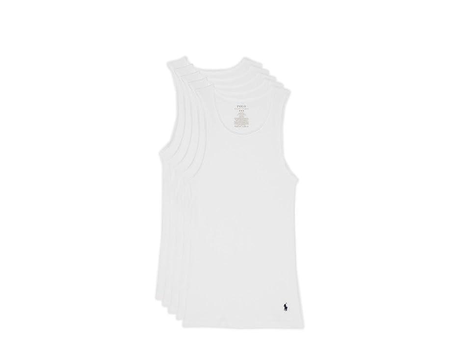 Polo Ralph Lauren Cotton Ribbed Classic Fit Tanks, Pack of 5 Product Image