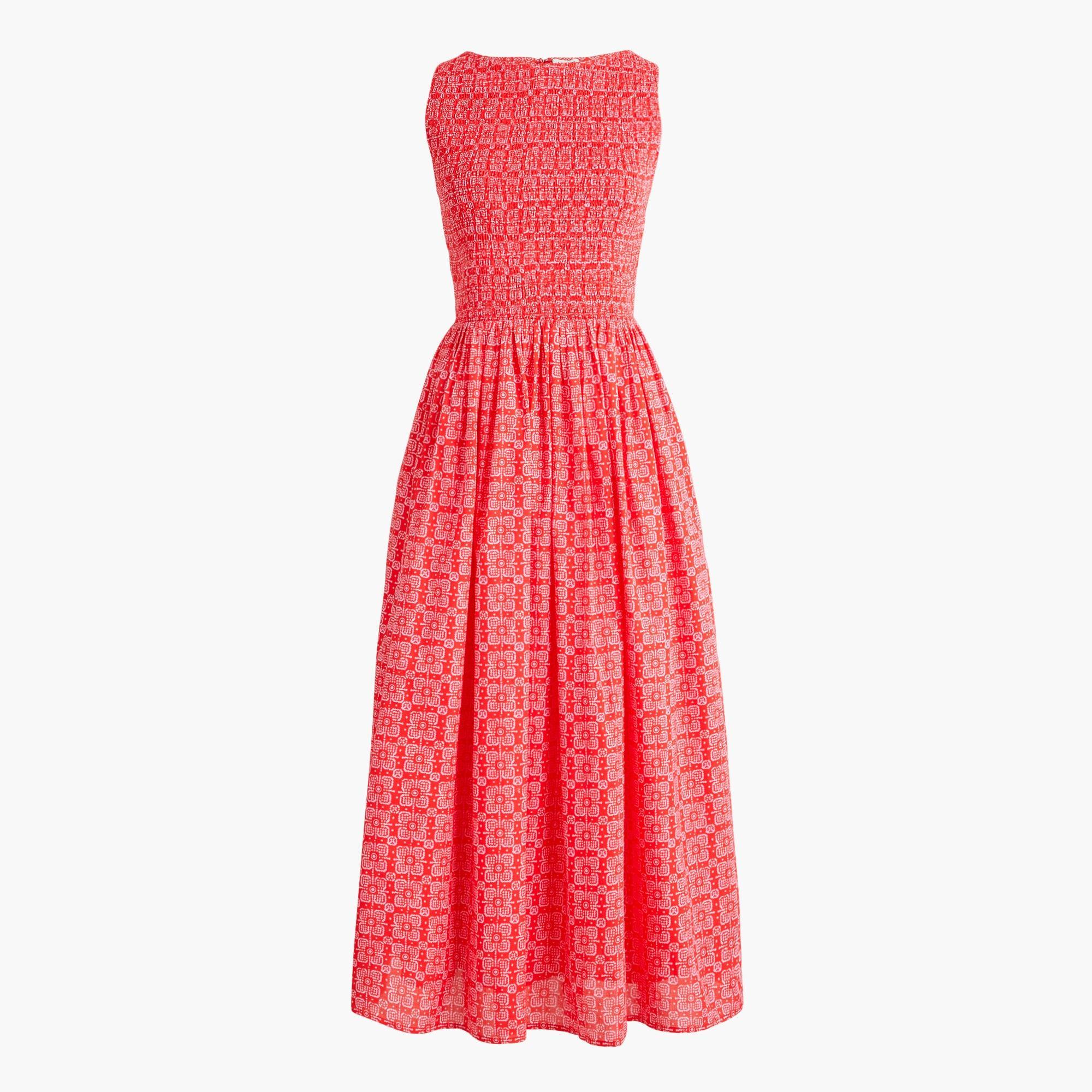 Smocked boatneck midi dress Product Image