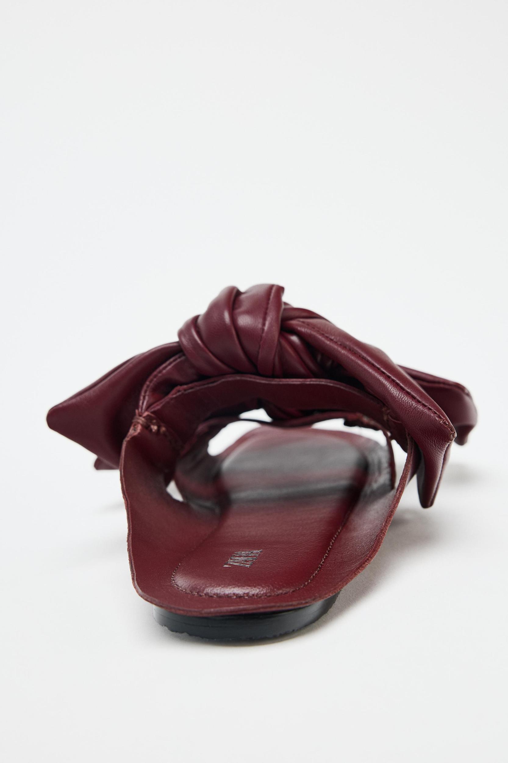 LEATHER BOW SANDALS Product Image