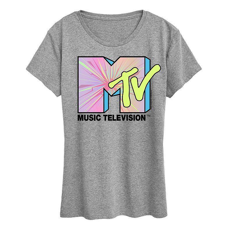 Women's MTV Club Art Graphic Tee, Size: Small, Grey Gray Product Image