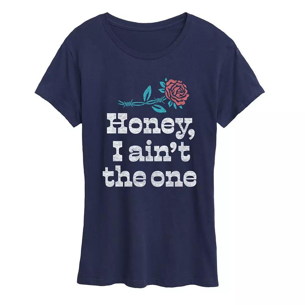 Women's Honey I Ain't The One Graphic Tee, Size: Large, Blue Product Image