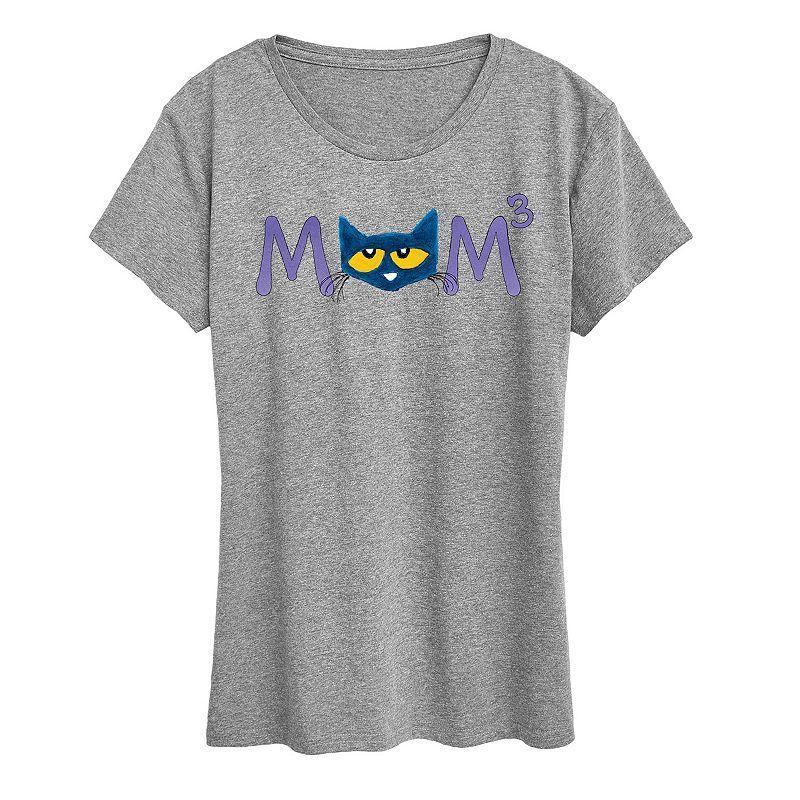 Women's Pete the Cat Face Mom Cubed Graphic Tee, Size: XL, White Product Image