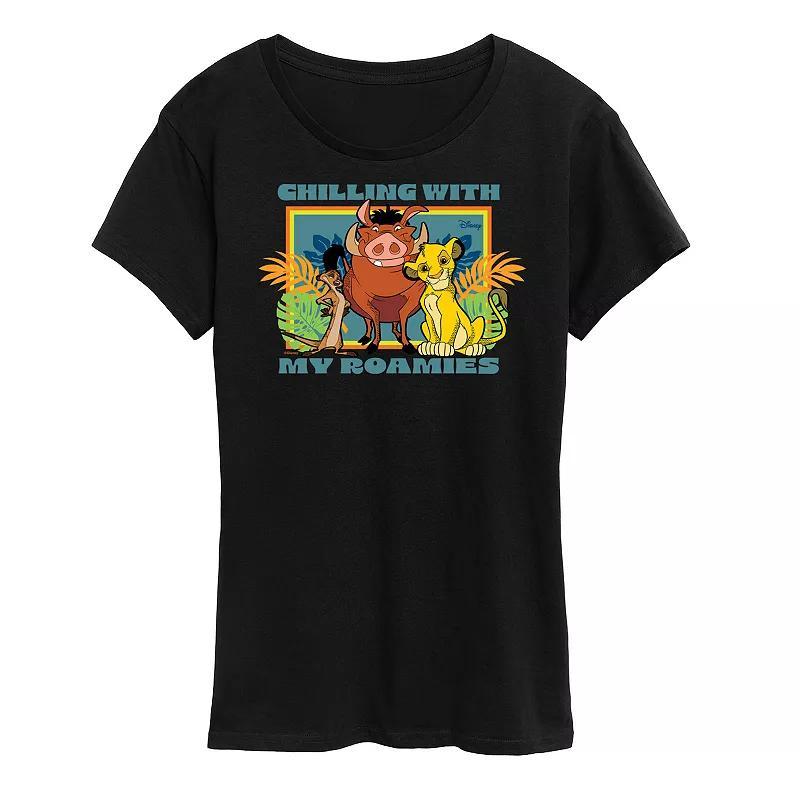 Disney's Lion King Women's Chilling Graphic Tee, Size: Small, Black Product Image