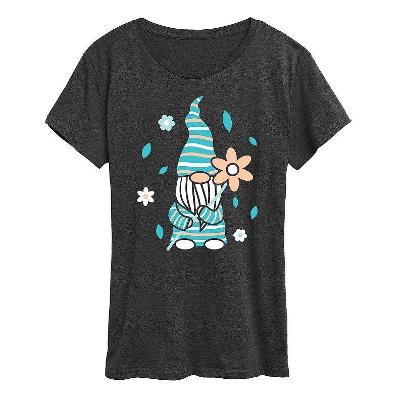 Women's Scandinavian Garden Gnome Graphic Tee, Size: XXL, Blue Product Image