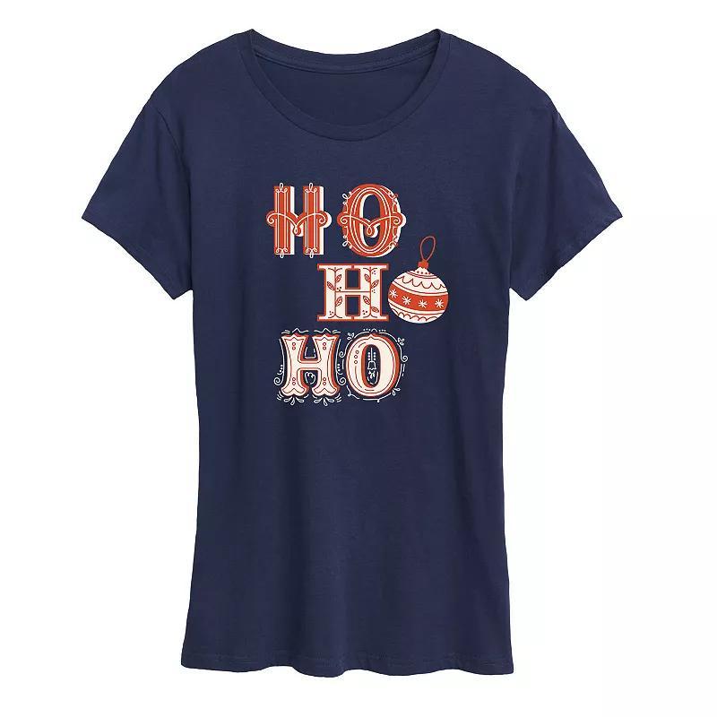 Women's "Ho Ho Ho" Vintage Christmas Graphic Tee, Girl's,  Product Image