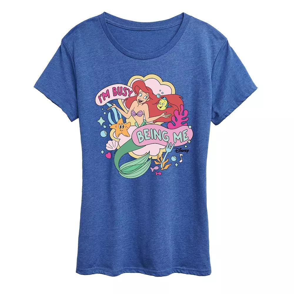 Disney's The Little Mermaid Ariel & Flounder Women's I'm Busy Being Me Graphic Tee, Girl's,  Product Image