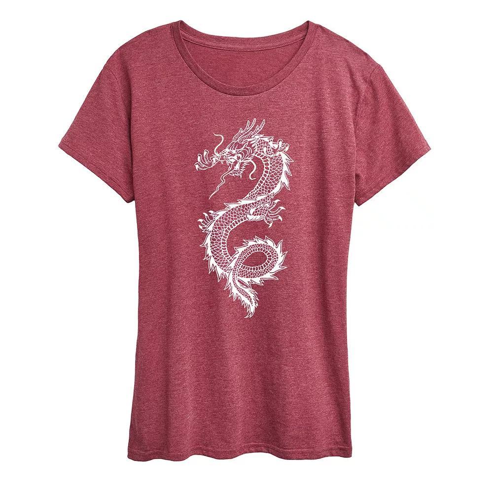 Women's Chinese Dragon Graphic Tee, Size: Small, Blue Product Image