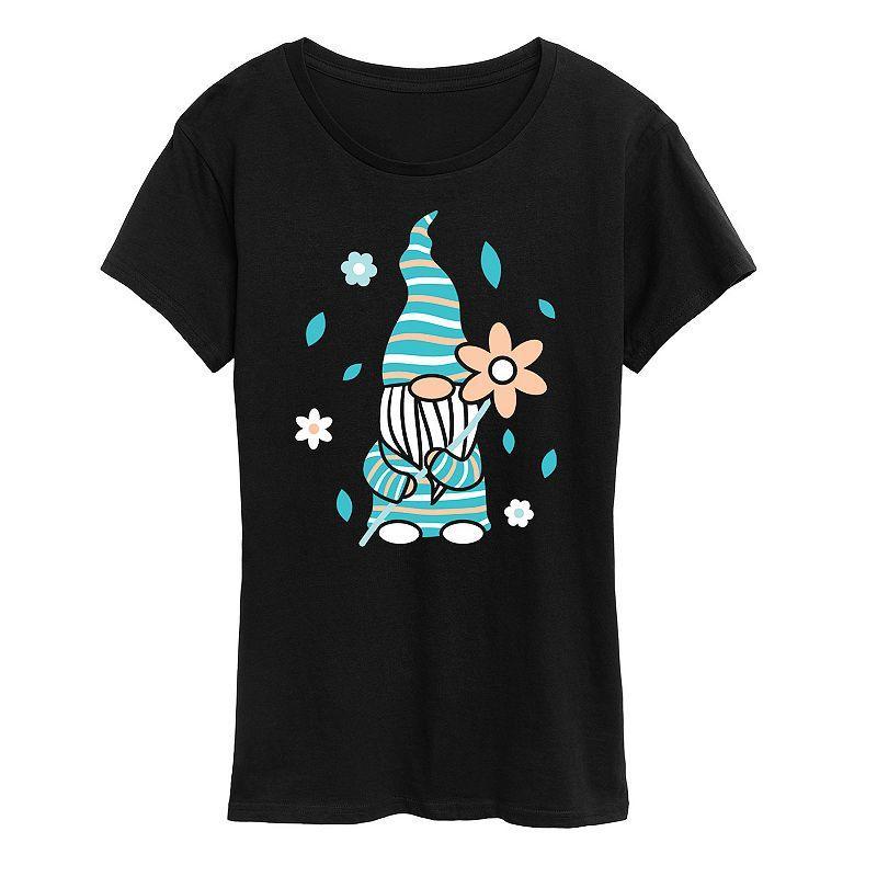 Women's Scandinavian Garden Gnome Graphic Tee, Size: XXL, Blue Product Image