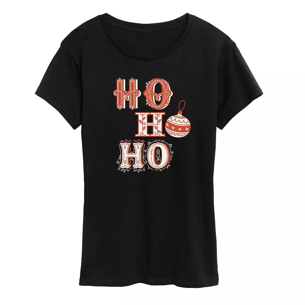 Women's "Ho Ho Ho" Vintage Christmas Graphic Tee, Girl's,  Product Image