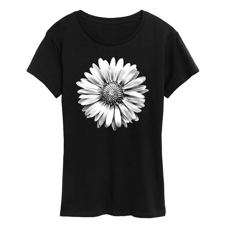 Womens White Daisy Graphic Tee Product Image