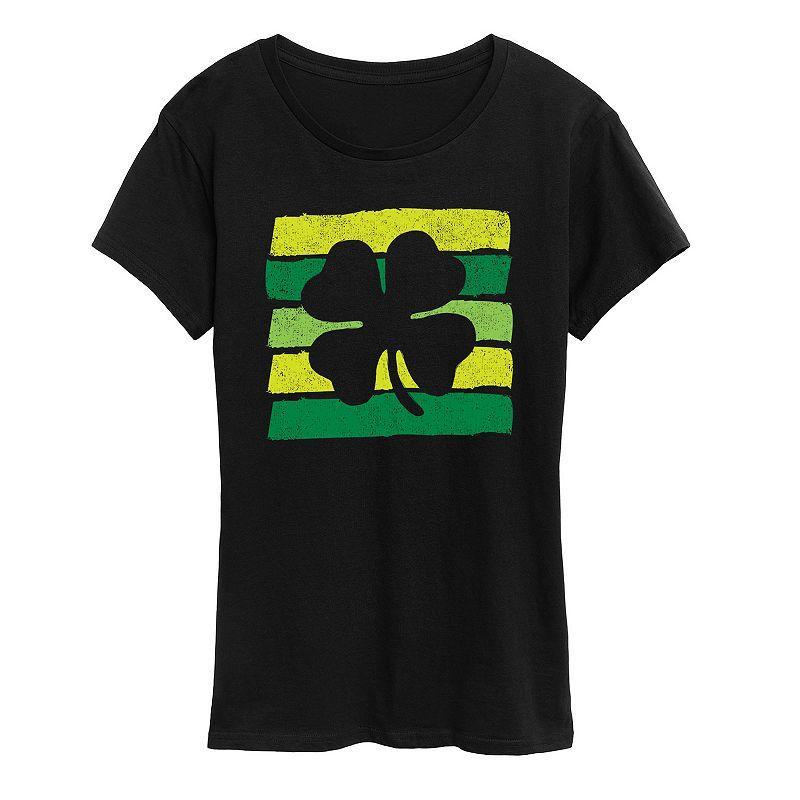 Womens Negative Space Shamrock Graphic Tee Product Image