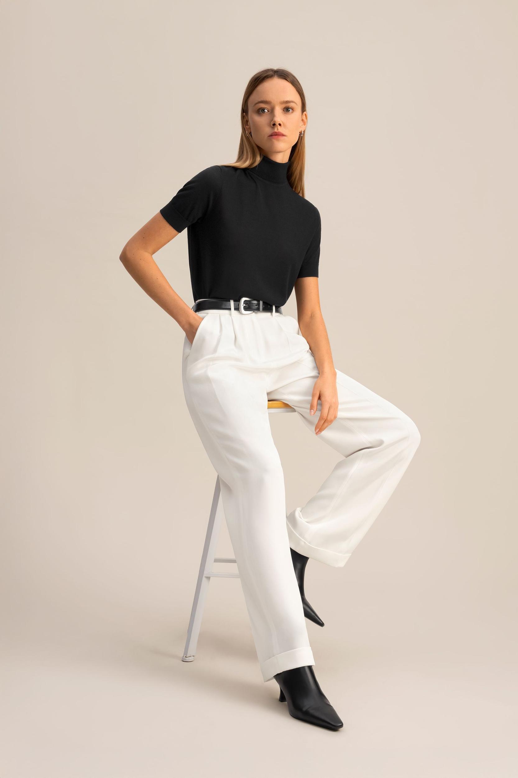 LILYSILK Silk Pants Women Lightweight Natural White 4 Product Image