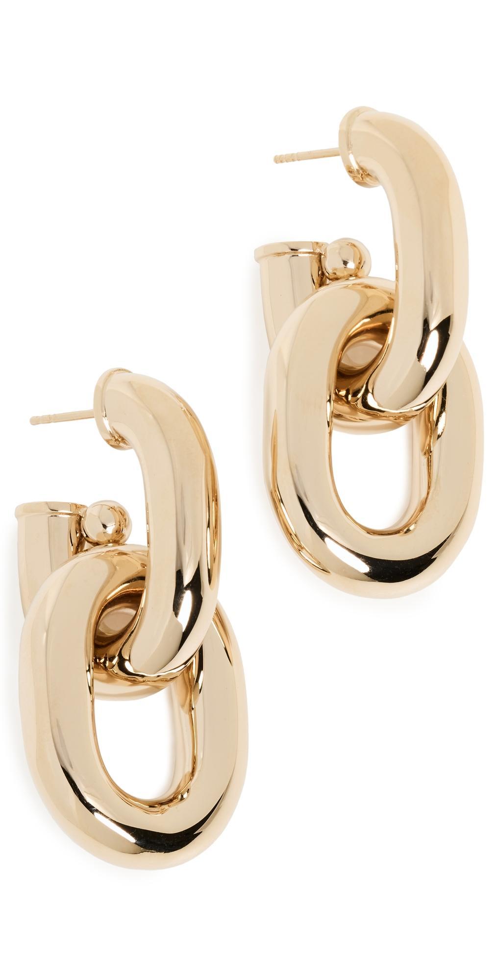 RABANNE XL Link Hoop Earrings in Metallic Product Image