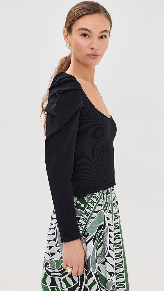 FARM Rio Black Knit Blouse | Shopbop Product Image