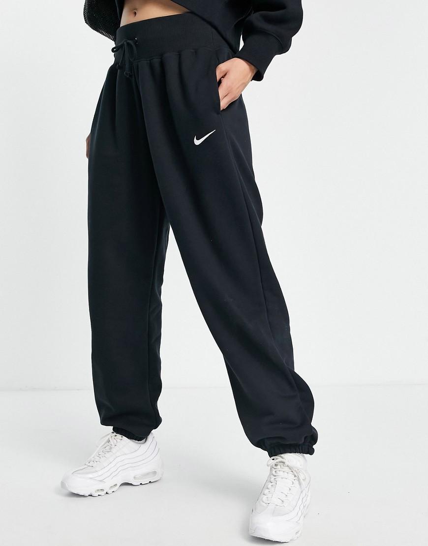 Nike Womens Style Fleece High Rise Pants - White/Black Product Image