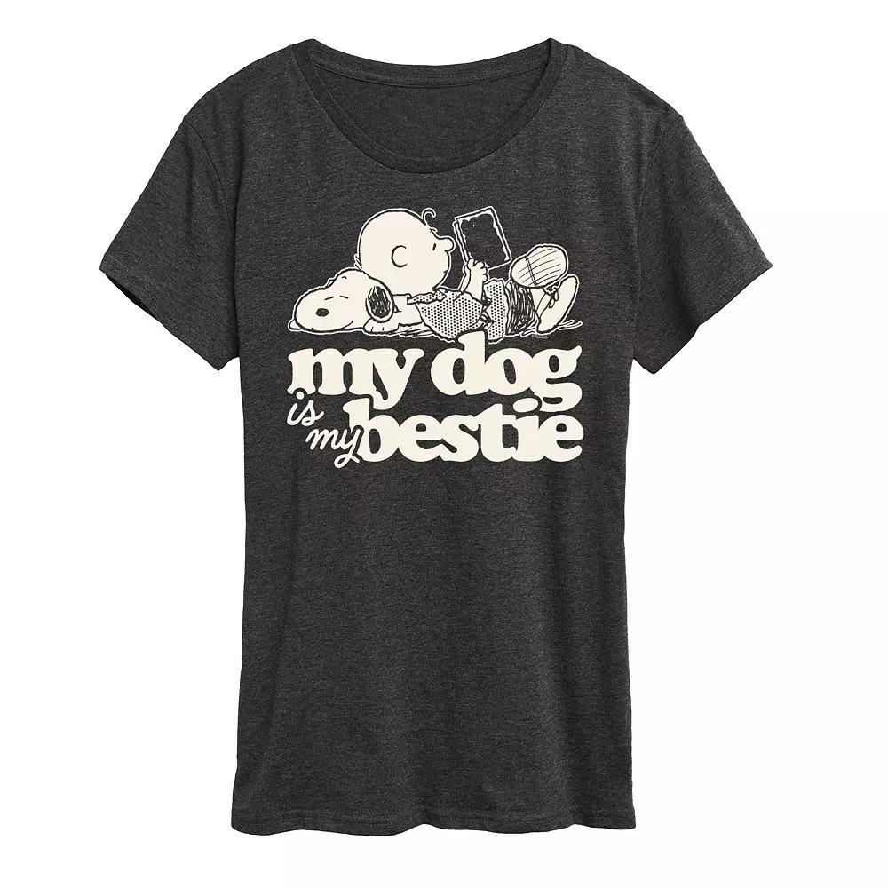 Women's Peanuts Snoopy & Charlie Brown My Dog Is My Bestie Graphic Tee,  Product Image