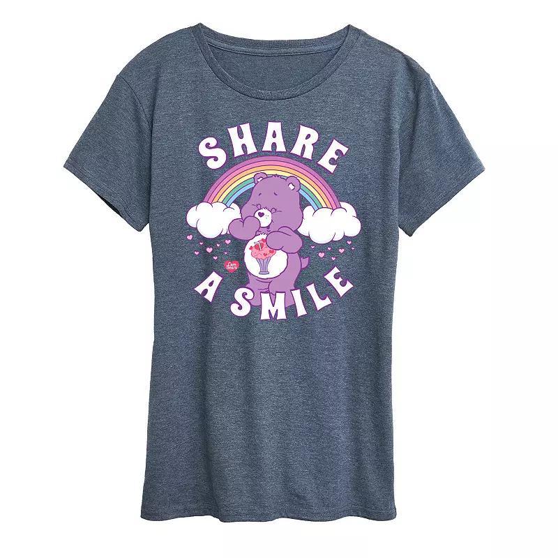 Women's Care Bears Share A Smile Graphic Tee, Girl's, Size: Medium, Blue Product Image