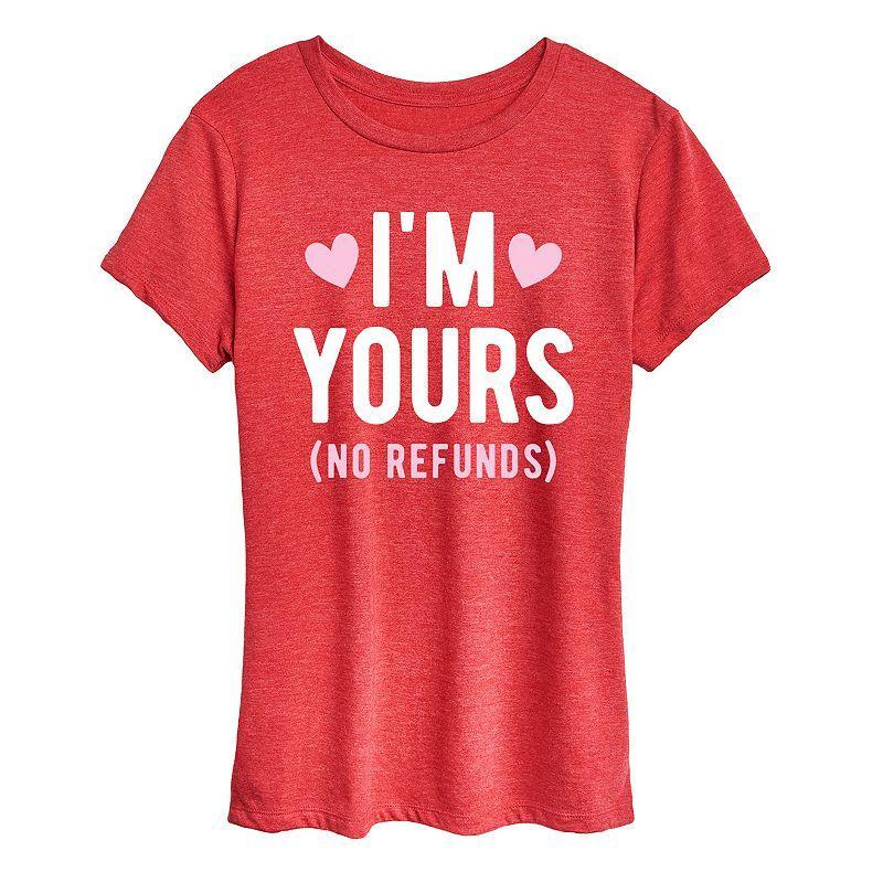 Womens Im Yours No Refunds Graphic Tee Grey Blue Product Image