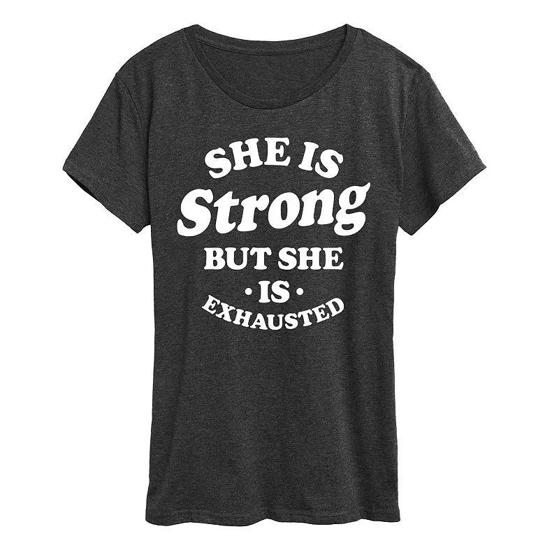 Women's She Is Strong She Is Exhausted Graphic Tee, Girl's,  Product Image