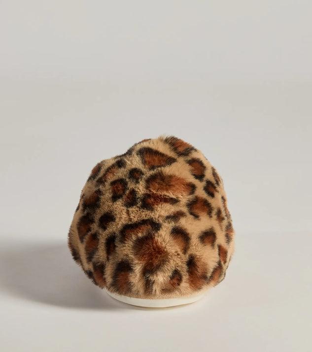 Chic Spots Faux Fur Leopard Print Slippers Product Image