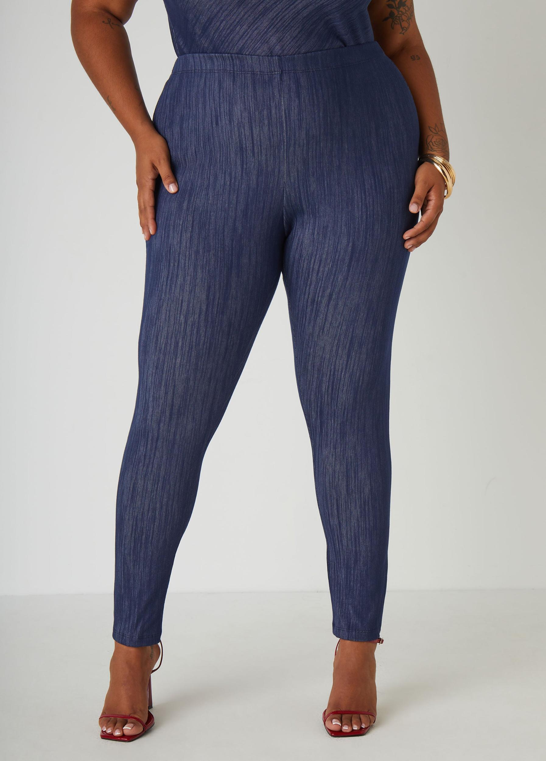 Textured Denim Leggings Product Image