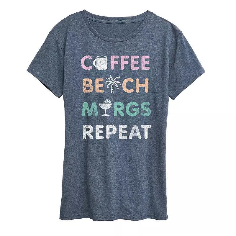 Women's Coffee Beach Repeat Graphic Tee,  Product Image