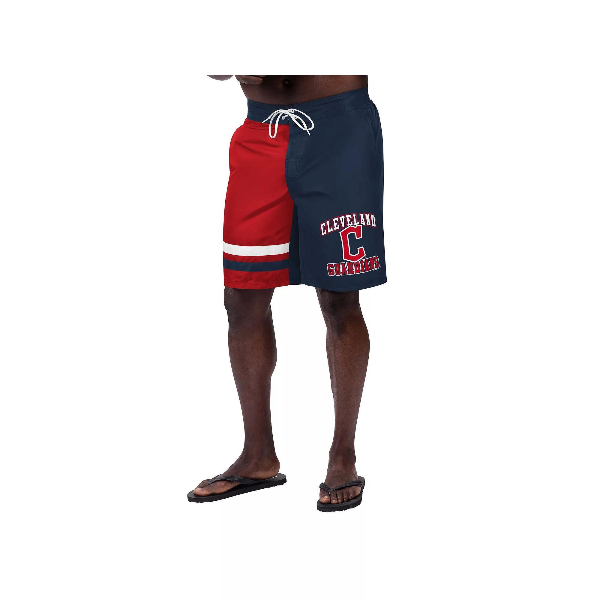 Men's G-III Sports by Carl Banks Navy Cleveland Guardians Anchor Swim Trunks,  Product Image