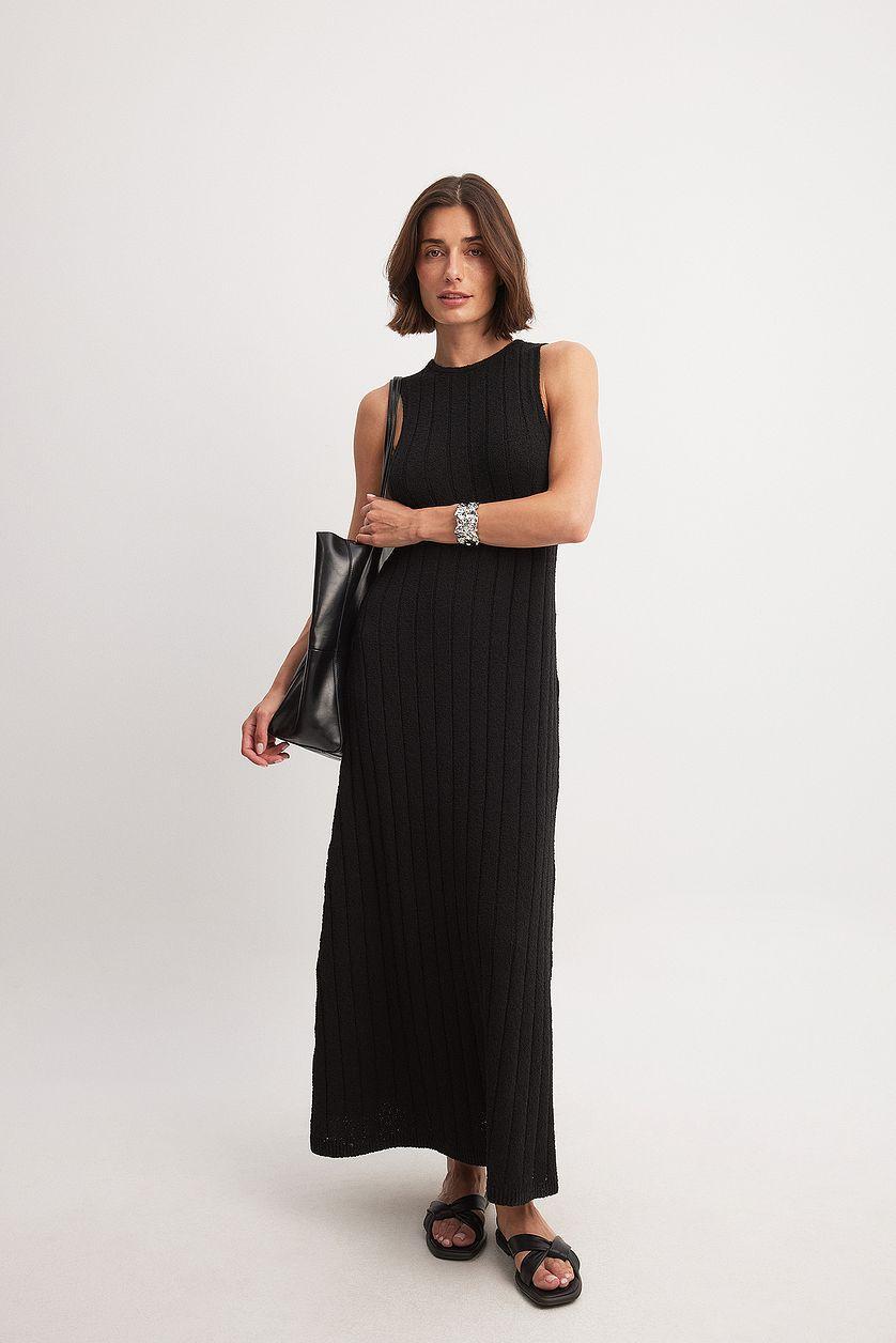 Wide Ribbed Knitted Maxi Dress Product Image