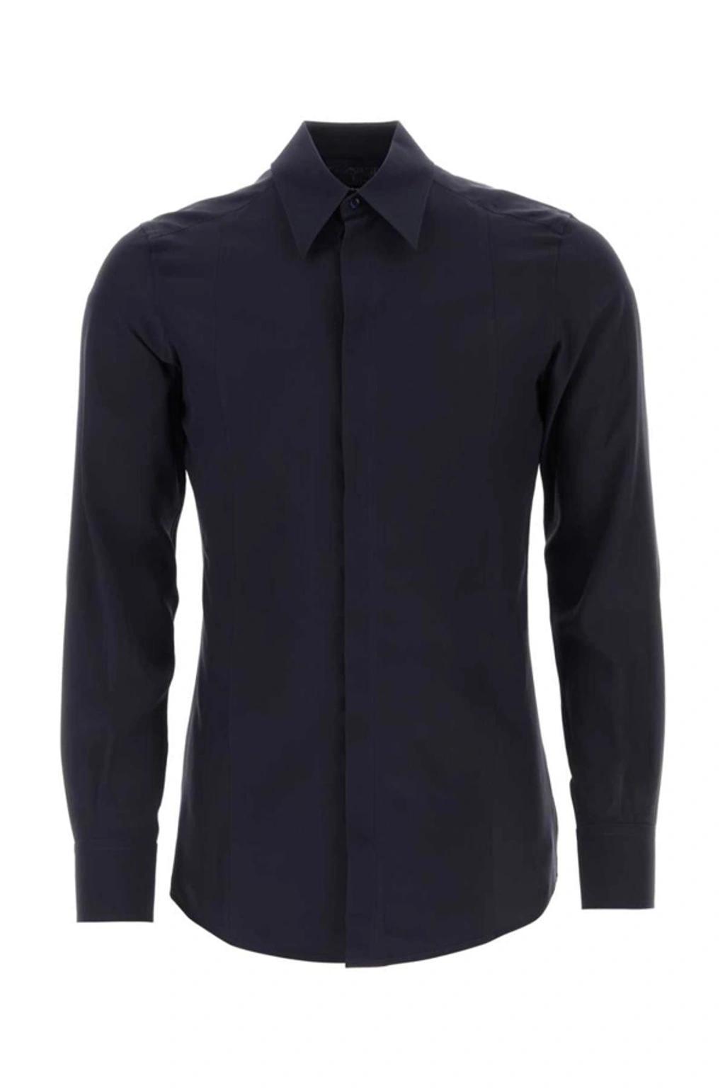 Midnight Blue Crepe Shirt Product Image