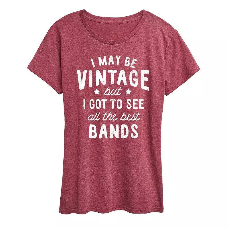 Womens I May Be Vintage Best Bands Graphic Tee Blue Product Image