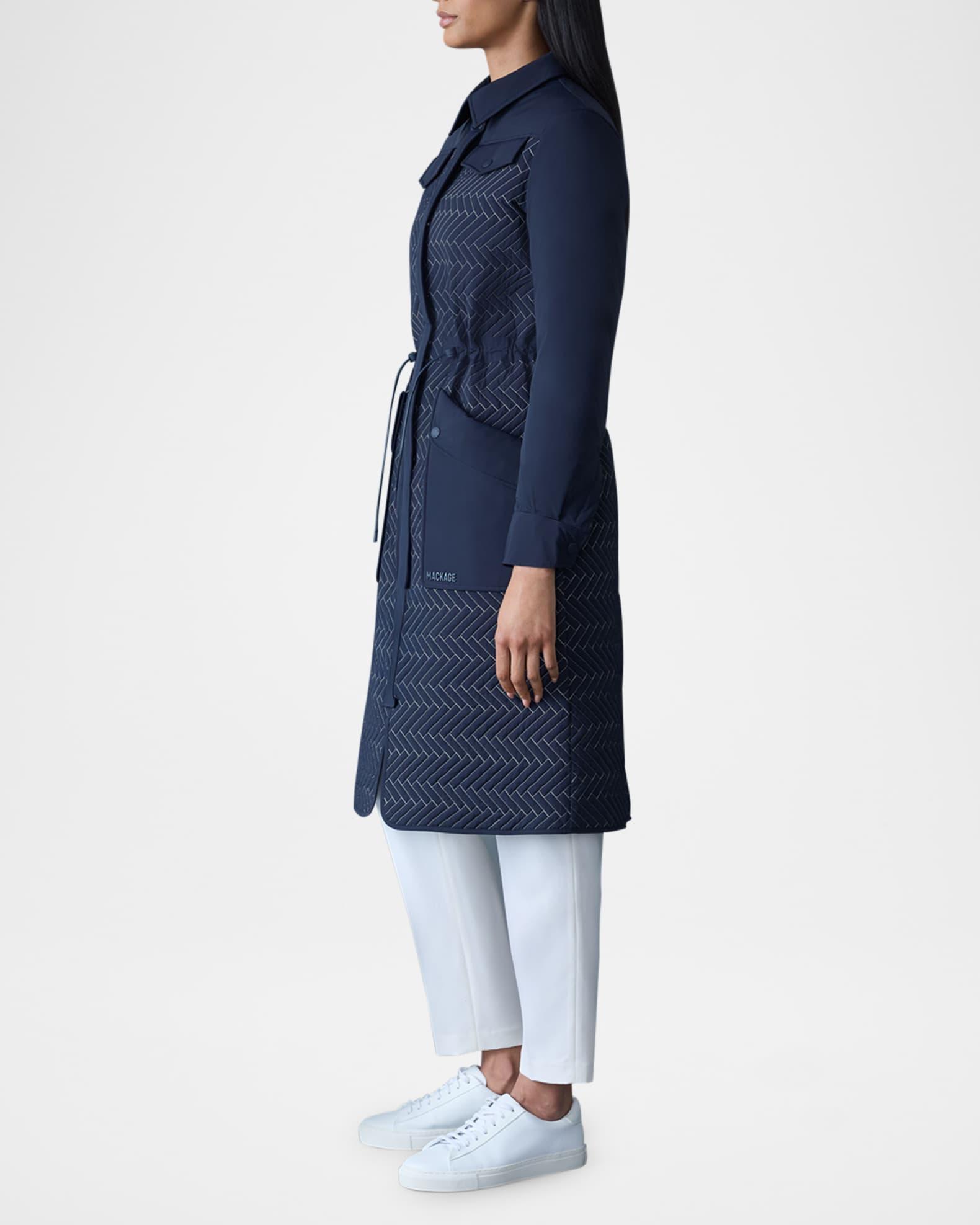 Chevron Quilted Long Down Coat Product Image