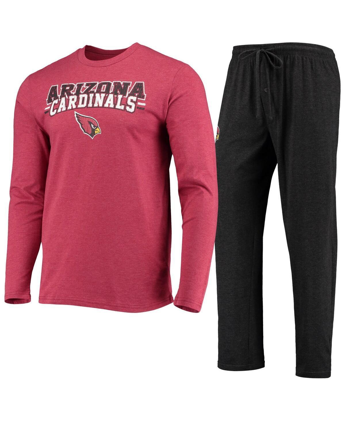 Mens Concepts Sport /Cardinal Arizona Cardinals Meter Long Sleeve T-Shirt & Pants Sleep Set Product Image