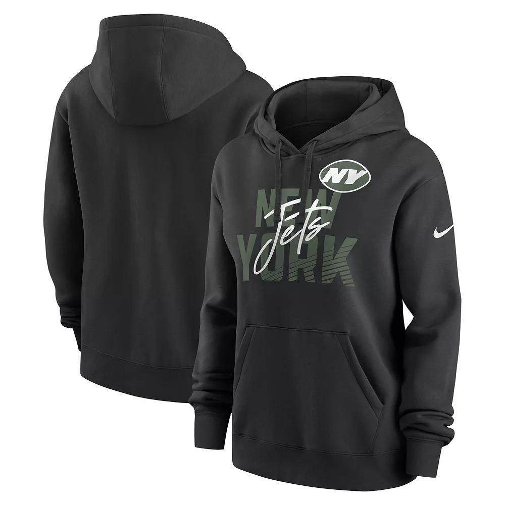 Women's Nike Black New York Jets Wordmark Club Fleece Pullover Hoodie,  Product Image