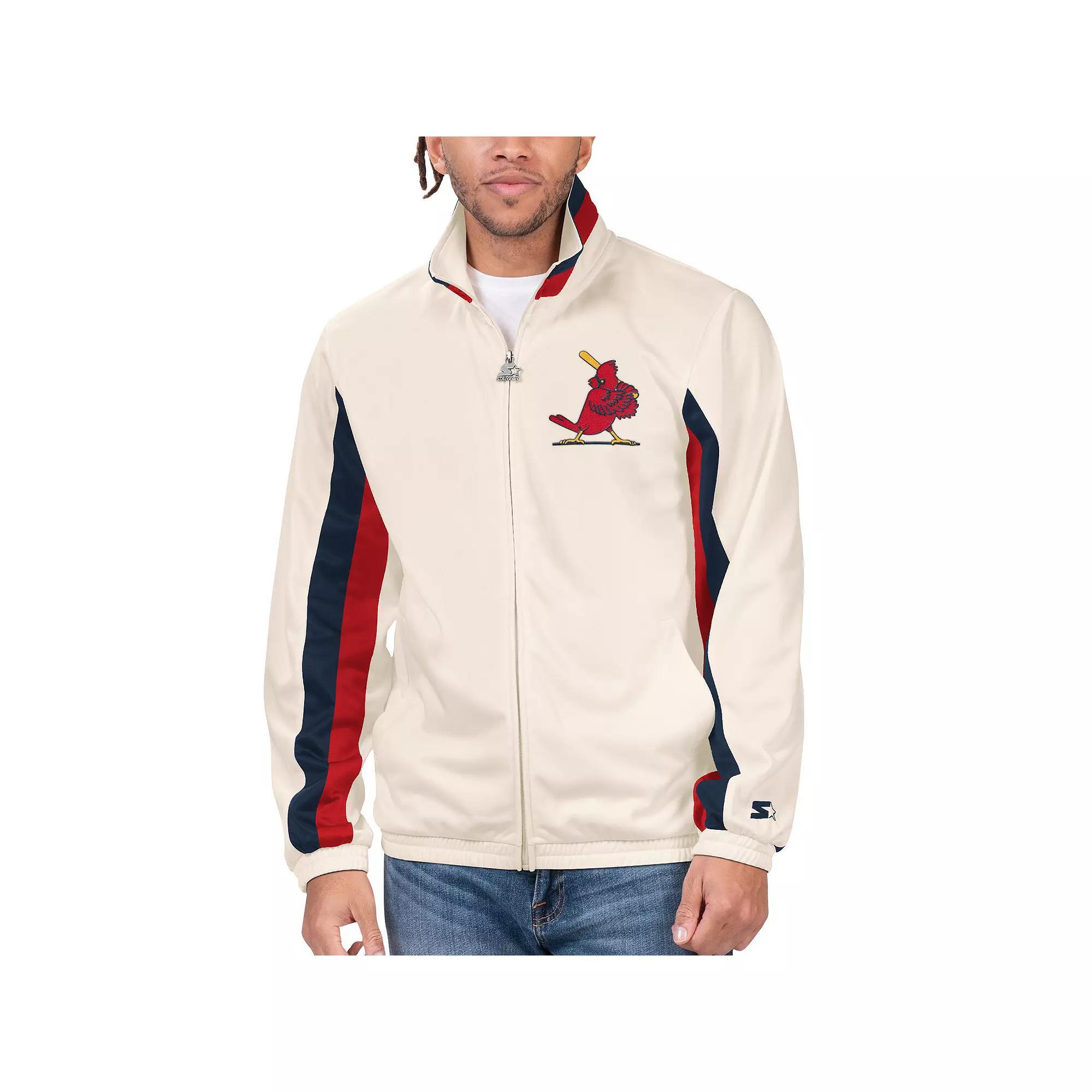 Men's Starter Cream St. Louis Cardinals Rebound Cooperstown Collection Full-Zip Track Jacket,  Product Image
