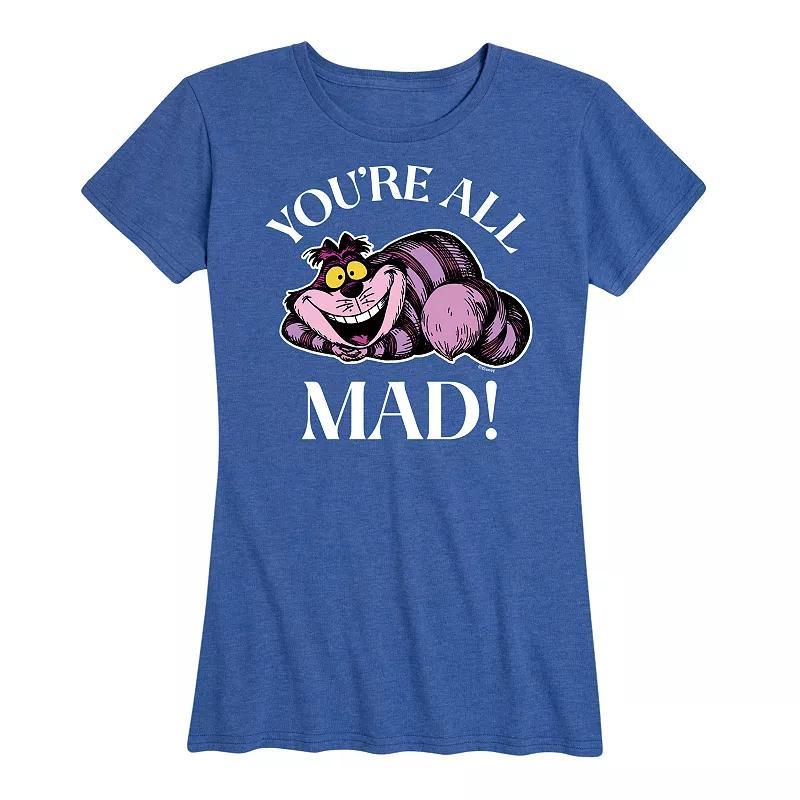 Disney's Alice in Wonderland Women's You're All Mad Graphic Tee, Girl's, Size: Medium, Grey Blue Product Image