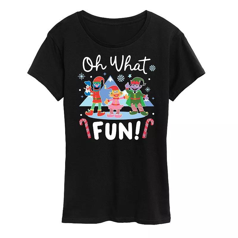 Womens Sesame Street Oh What Fun Graphic Tee, Girls Product Image