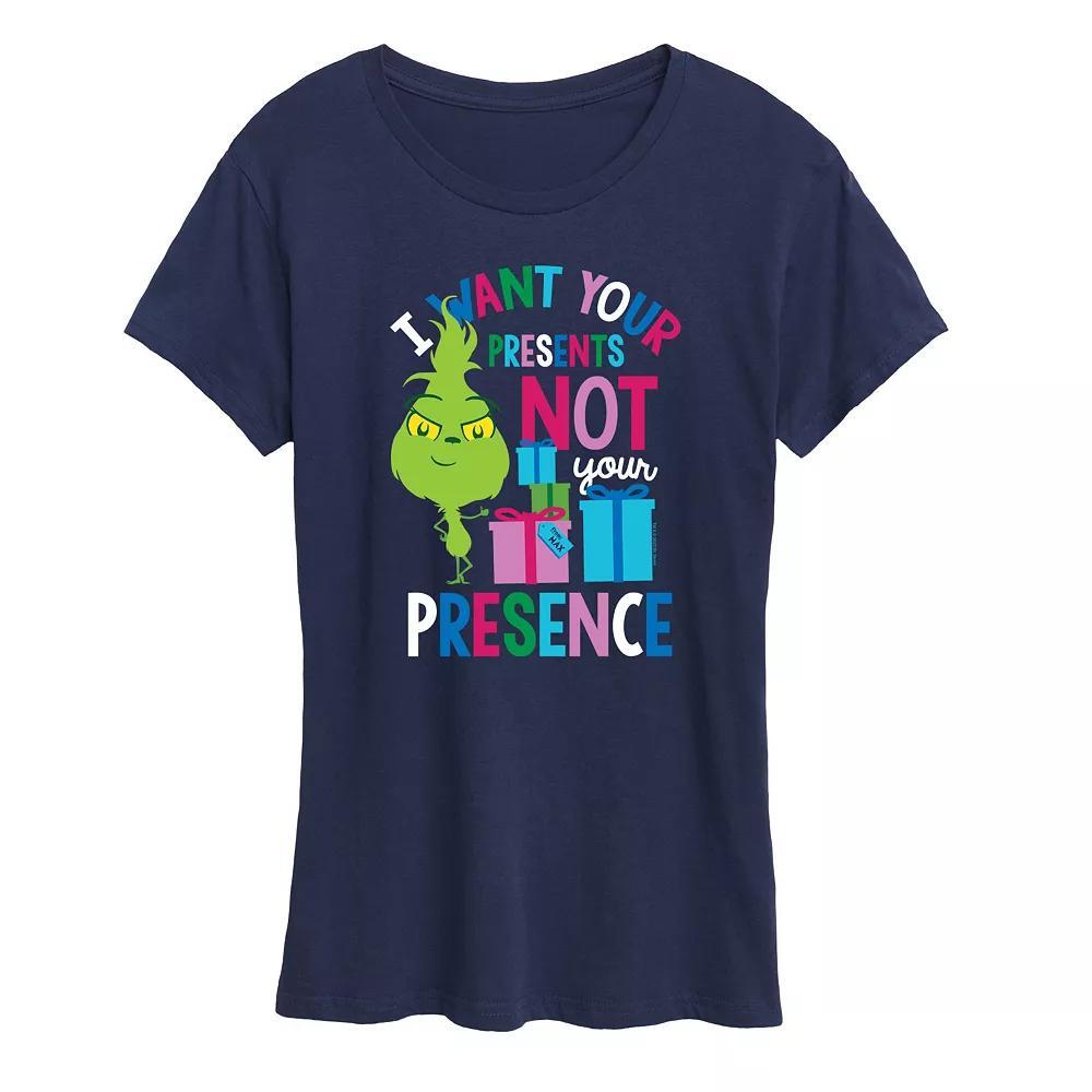 Women's Dr. Seuss Little Grinch Presents Graphic Tee, Girl's, Size: XL, Blue Product Image