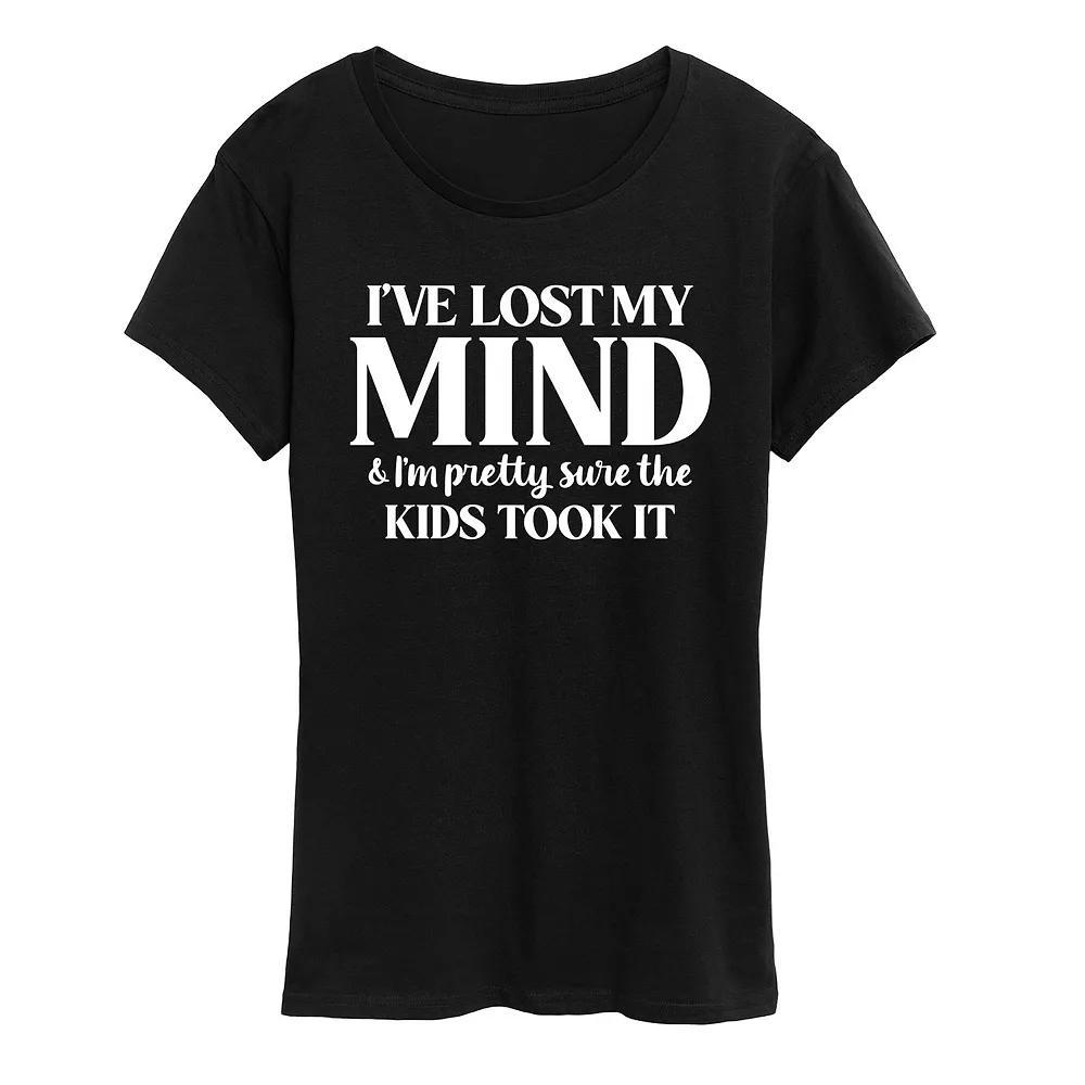 Women's I've Lost My Mind Graphic Tee, Girl's, Size: XXL, Black Product Image