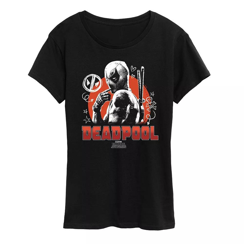 Women's Marvel Deadpool Sketches Graphic Tee,  Product Image