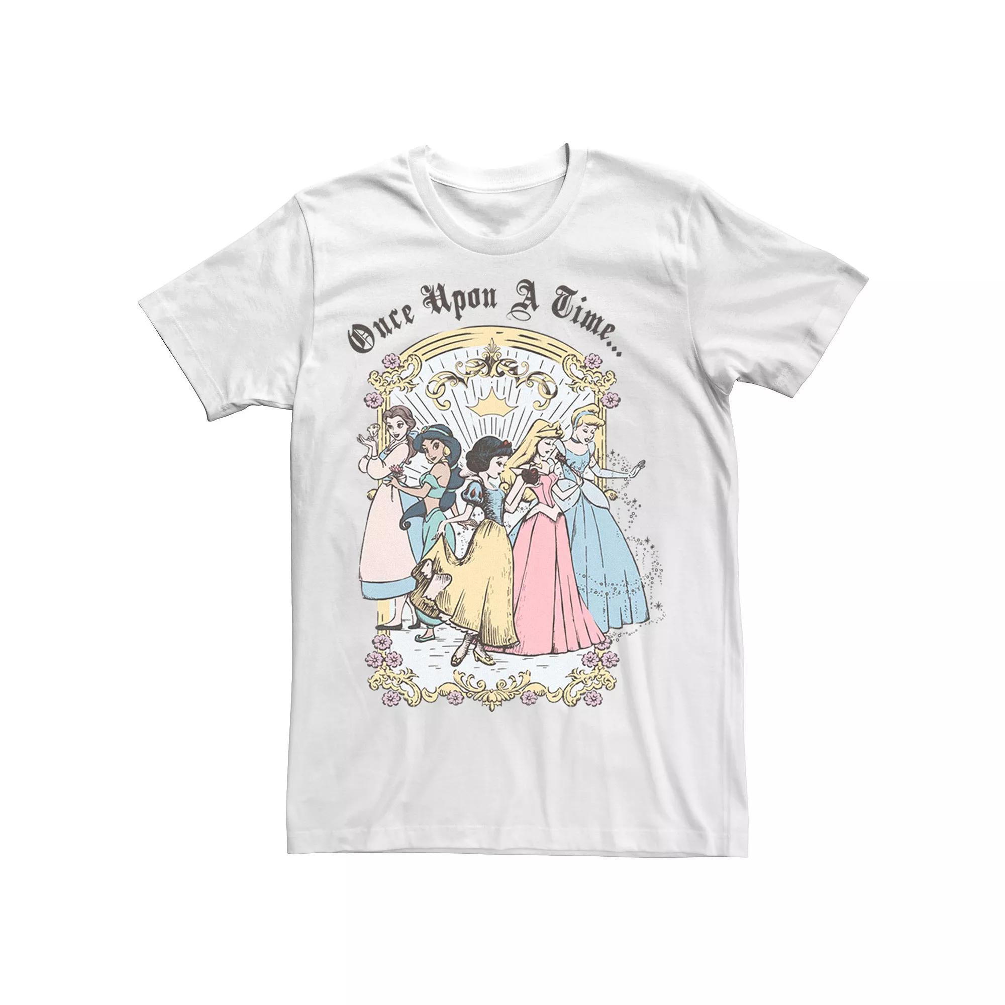 Men's Disney Princess Once Upon A Time Vintage Cartoon Tee, Size: 3XL, White Product Image